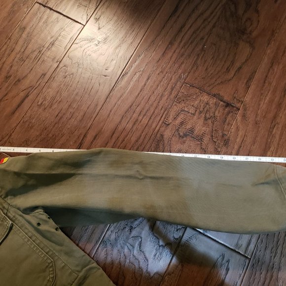 Vintage German Military Shirt Mens Green Long Sleeve Germany Pockets Army Size 5 - Picture 7 of 8